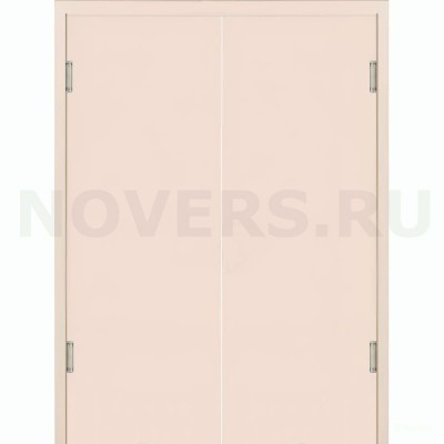 Маятниковая двухстворчатая дверь пластиковая гладкая Kapelli Classic кремовые RAL 9001