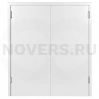 Маятниковая двухстворчатая дверь пластиковая гладкая Kapelli Classic белый
